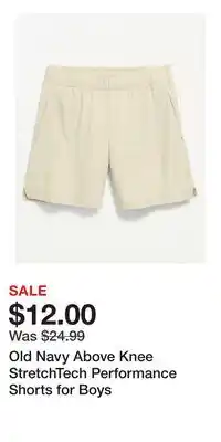 Old Navy Old Navy Above Knee StretchTech Performance Shorts for Boys offer