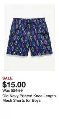 Old Navy Old Navy Printed Knee Length Mesh Shorts for Boys offer