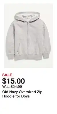Old Navy Old Navy Oversized Zip Hoodie for Boys offer