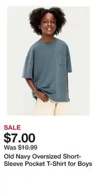 Old Navy Old Navy Oversized Short-Sleeve Pocket T-Shirt for Boys offer