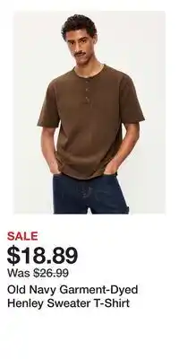 Old Navy Old Navy Garment-Dyed Henley Sweater T-Shirt offer