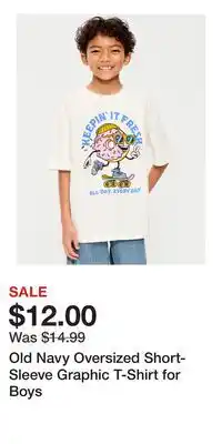 Old Navy Old Navy Oversized Short-Sleeve Graphic T-Shirt for Boys offer