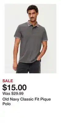 Old Navy Old Navy Classic Fit Pique Polo offer