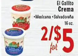 Rio Valley Market El Gallito Crema offer