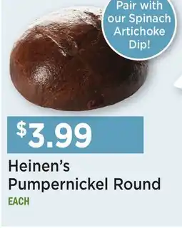 Heinen's Heinen's Pumpernickel Round offer