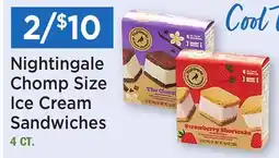 Heinen's Nightingale Chomp Size Ice Cream Sandwiches offer