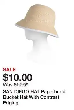 Marshalls SAN DIEGO HAT Paperbraid Bucket Hat With Contrast Edging offer