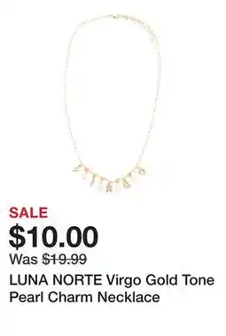 Marshalls LUNA NORTE Virgo Gold Tone Pearl Charm Necklace offer