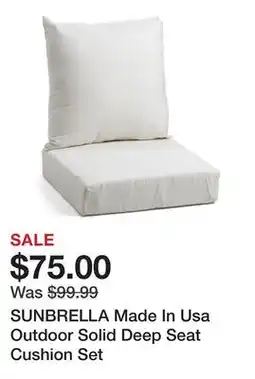 Marshalls SUNBRELLA Made In Usa Outdoor Solid Deep Seat Cushion Set offer