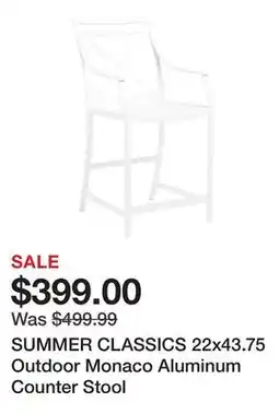 Marshalls SUMMER CLASSICS 22x43.75 Outdoor Monaco Aluminum Counter Stool offer