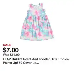 Marshalls FLAP HAPPY Infant And Toddler Girls Tropical Palms Upf 50 Cover-up Dress offer