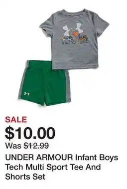 Marshalls UNDER ARMOUR Infant Boys Tech Multi Sport Tee And Shorts Set offer