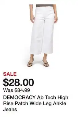 Marshalls DEMOCRACY Ab Tech High Rise Patch Wide Leg Ankle Jeans offer