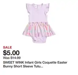 Marshalls SWEET WINK Infant Girls Coquette Easter Bunny Short Sleeve Tutu Bodysuit offer