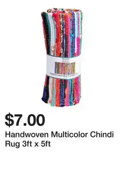 Five Below Handwoven Multicolor Chindi Rug 3ft x 5ft offer