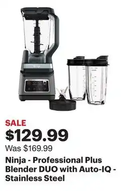 Best Buy Ninja - Professional Plus Blender DUO with Auto-IQ - Stainless Steel offer
