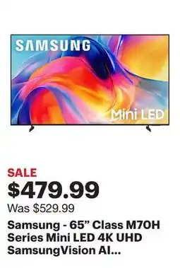 Best Buy Samsung - 65 Class M70H Series Mini LED 4K UHD SamsungVision AI Smart Tizen TV (2026) offer