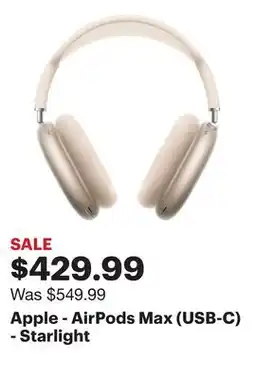 Best Buy Apple - AirPods Max (USB-C) - Starlight offer