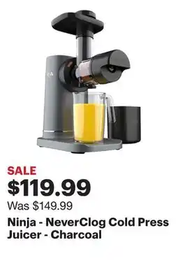 Best Buy Ninja - NeverClog Cold Press Juicer - Charcoal offer