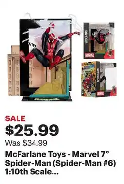 Best Buy McFarlane Toys - Marvel 7 Spider-Man (Spider-Man #6) 1:10th Scale Collectible with Scene offer