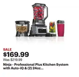 Best Buy Ninja - Professional Plus Kitchen System with Auto-iQ & (2) 24oz Single-Serve Cups - Stainless Steel offer