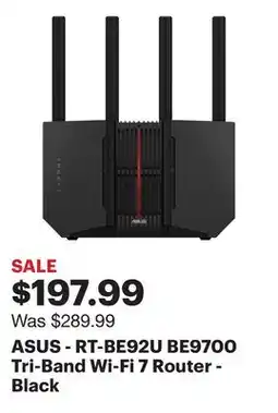 Best Buy ASUS - RT-BE92U BE9700 Tri-Band Wi-Fi 7 Router - Black offer