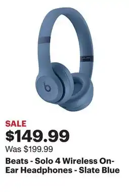 Best Buy Beats - Solo 4 Wireless On-Ear Headphones - Slate Blue offer