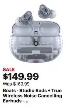 Best Buy Beats - Studio Buds + True Wireless Noise Cancelling Earbuds - Transparent offer