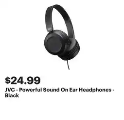Best Buy JVC - Powerful Sound On Ear Headphones - Black offer