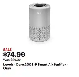 Best Buy Levoit - Core 200S-P Smart Air Purifier - Gray offer
