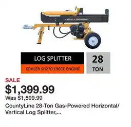 Tractor Supply Company CountyLine 28-Ton Gas-Powered Horizontal/Vertical Log Splitter, Kohler 6.5 HP Engine offer