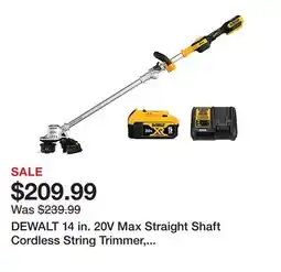 Tractor Supply Company DEWALT 14 in. 20V Max Straight Shaft Cordless String Trimmer, Battery and Charger Included offer