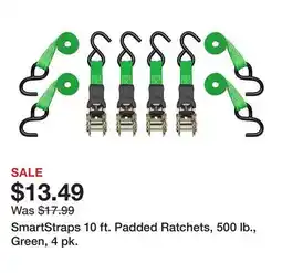 Tractor Supply Company SmartStraps 10 ft. Padded Ratchets, 500 lb., Green, 4 pk offer
