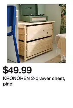 Ikea KRONĂ–REN 2-drawer chest, pine offer
