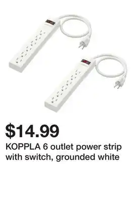 Ikea KOPPLA 6 outlet power strip with switch, grounded white offer