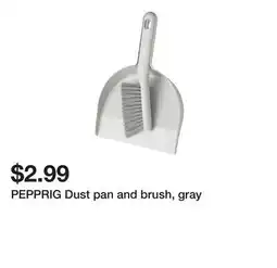 Ikea PEPPRIG Dust pan and brush, gray offer