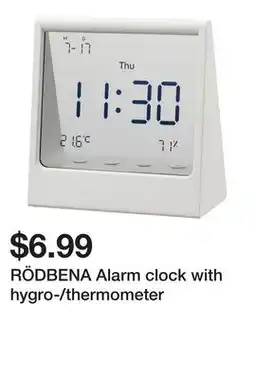 Ikea RĂ–DBENA Alarm clock with hygro-/thermometer offer