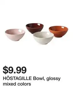 Ikea HÖSTAGILLE Bowl, glossy mixed colors offer