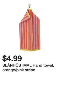 Ikea SLÅNHÖSTMAL Hand towel, orange/pink stripe offer