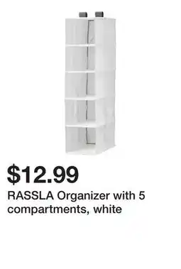 Ikea RASSLA Organizer with 5 compartments, white offer
