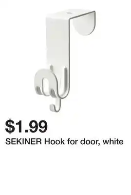 Ikea SEKINER Hook for door, white offer