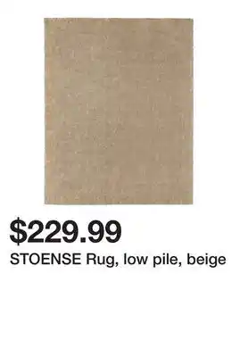 Ikea STOENSE Rug, low pile, beige offer