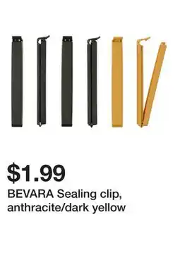Ikea BEVARA Sealing clip, anthracite/dark yellow offer