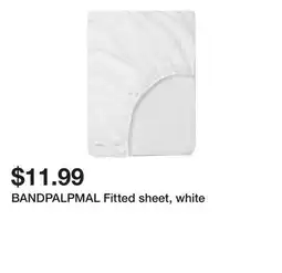 Ikea BANDPALPMAL Fitted sheet, white offer