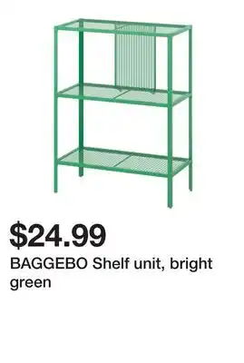 Ikea BAGGEBO Shelf unit, bright green offer