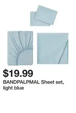 Ikea BANDPALPMAL Sheet set, light blue offer