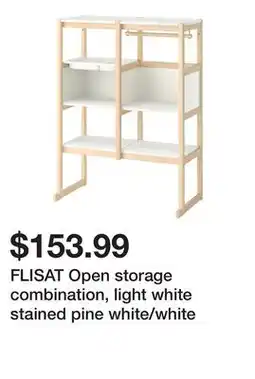 Ikea FLISAT Open storage combination, light white stained pine white/white offer