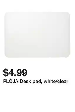 Ikea PLÖJA Desk pad, white/clear offer