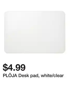 Ikea PLÖJA Desk pad, white/clear offer