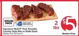 Safeway Signature SELECT Pork Shoulder Country Style Ribs or Blade Steak offer